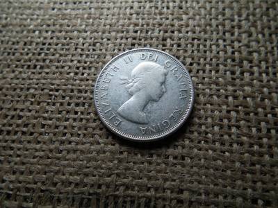Kanada , ezüst 50 cent 1956 , cents 