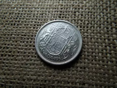Kanada , ezüst 50 cent 1956 , cents 