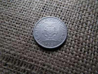 Mozambik ezüst 5 escudos 1949 , escudo 