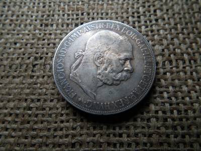 Ferenc József , ezüst 5 korona 1907 , corona 