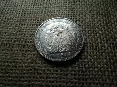 Ferenc József , ezüst 5 korona 1907 KB , Körmöcbánya , Koronázási 