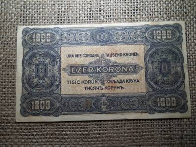 1000 korona 1923 , 8 fillér felülbélyegzés , nyolc fillér 