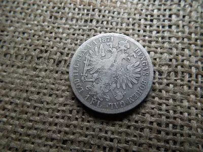 Ferenc József , ezüst 1 florin 1871 A , Bécs 