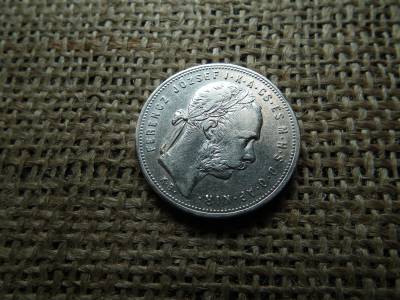 Ferenc József , ezüst 1 forint 1881 KB  , ritka , széles címer 