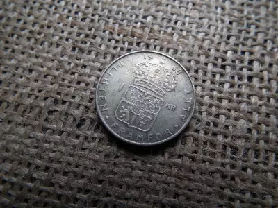 Svédország , ezüst 1 korona 1968 
