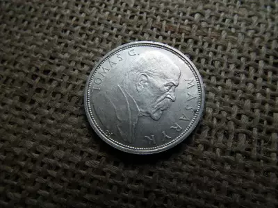 Csehszlovákia , ezüst 10 korona 1928 , Korun ,  Tomáš Masaryk