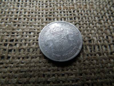 Spanyolország , ezüst 1 Peseta 1899 - Alfonso XIII 