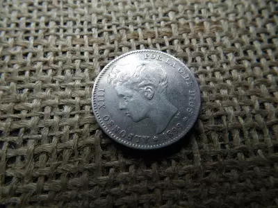 Spanyolország , ezüst 1 Peseta 1899 - Alfonso XIII 