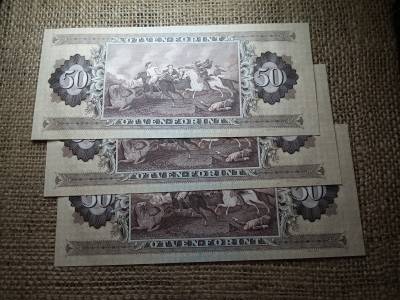 50 forint 1980 H , 3 db hajtatlan sorszámkövető , UNC aUNC 
