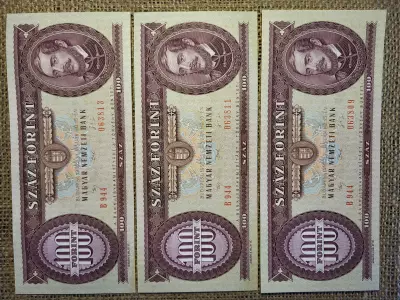 100 forint 1992 , gyönyörű , 3 db sorszámközeli 