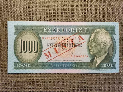 1000 forint 1993 D , UNC MINTA  , alacsony sorszám ! 279 