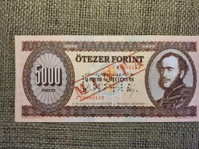 5000 forint 1990 J , MINTA UNC , nagyon alacsony 113 sorszám 