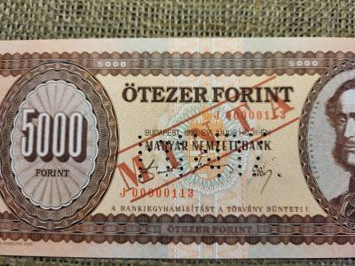 5000 forint 1990 J , MINTA UNC , nagyon alacsony 113 sorszám 