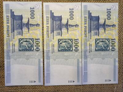 1000 forint 2005 DA , 3 db UNC sorszámkövető 