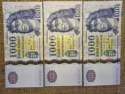 1000 forint 2005 DA , 3 db UNC sorszámkövető 