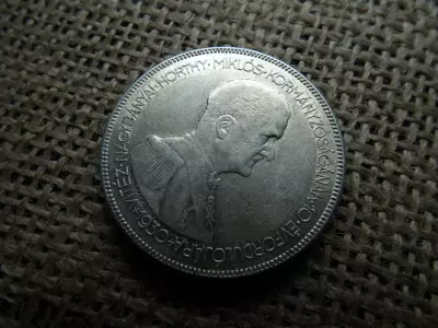 Horthy , ezüst 5 pengő 1930 , hajas 