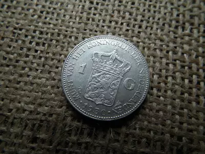 Hollandia , ezüst 1 gulden 1930 , Vilhelmina