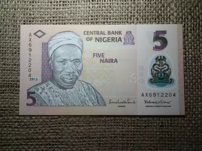 Nigéria , 5 naira 2013 UNC , B1