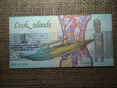 Cook Island 3 dollars 1992 , dollár , UNC , B1