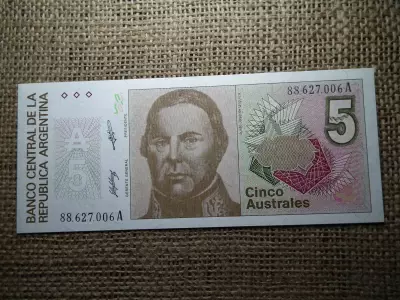 Argentína 5 pesos 1986 - 1989  UNC , B1