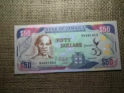 Jamaica 50 dollars 2012 UNC , B1