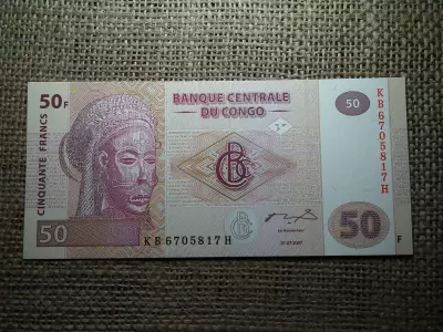 Kongó 50 francs 2007 UNC , B1