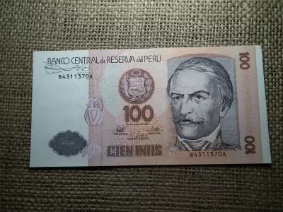 Peru 100 intis 1987 XF- aUNC , B1