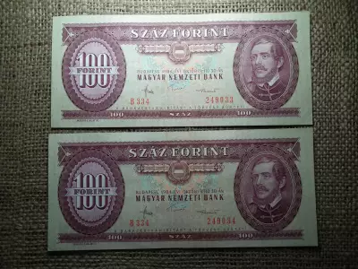 100 forint 1984 , 2 db sorszámkövető 