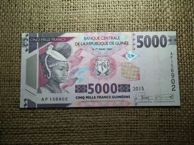 Guinea 5000 francs 2015 UNC , C1