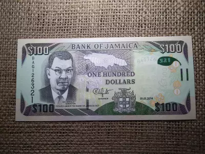 Jamaica 100 dollars 2014 UNC , C1