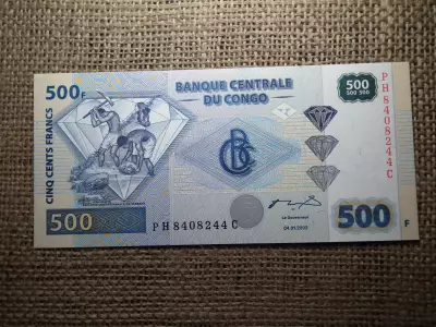 Kongó 500 francs 2002 UNC , C1