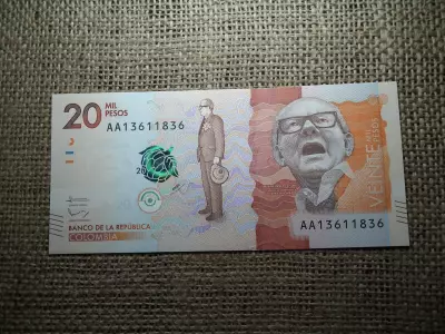 Kolumbia 20 pesos 2015 UNC . C1