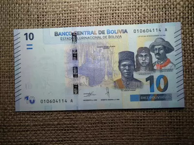 Bolívia 10 bolivianos 2019 UNC , C1