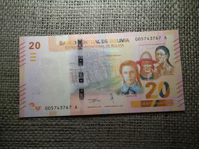 Bolívia 20 bolivianos 2019 UNC , C1