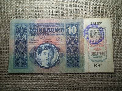 10 korona 1915  , felülbélyegzés ! Felülbélyegzett ! 