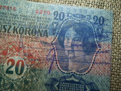 20 korona 1913 , felülbélyegzés ! Felülbélyegzett ! 
