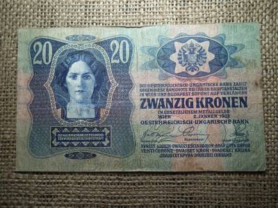 20 korona 1913 , felülbélyegzés ! Felülbélyegzett ! 