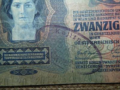 20 korona 1913 , felülbélyegzés ! Felülbélyegzett ! 