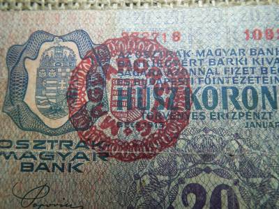 20 korona 1913 , felülbélyegzés ! Felülbélyegzett ! 