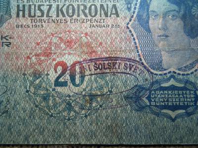20 korona 1913 , felülbélyegzés ! Felülbélyegzett ! 