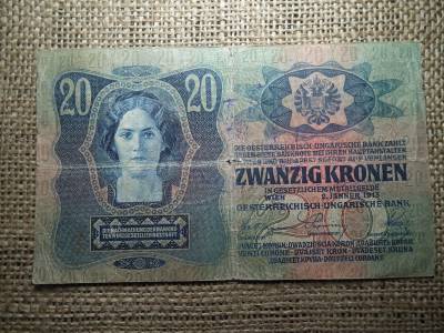 20 korona 1913 , felülbélyegzés ! Felülbélyegzett ! 