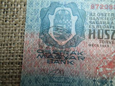 20 korona 1913 , felülbélyegzés ! Felülbélyegzett ! 