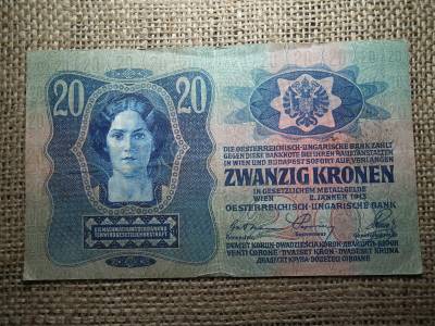 20 korona 1913 , felülbélyegzés ! Felülbélyegzett ! 