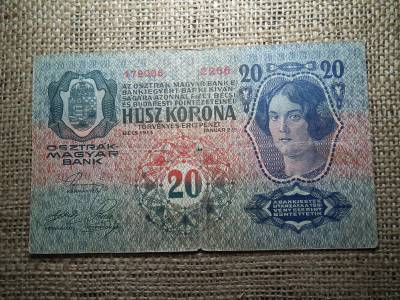 20 korona 1913 , felülbélyegzés ! Felülbélyegzett ! 