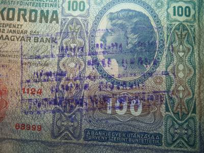 100 korona 1912 , felülbélyegzés ! Felülbélyegzett ! 