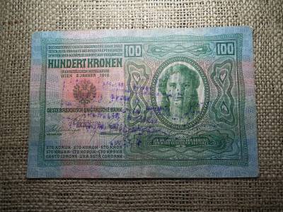 100 korona 1912 , felülbélyegzés ! Felülbélyegzett ! 