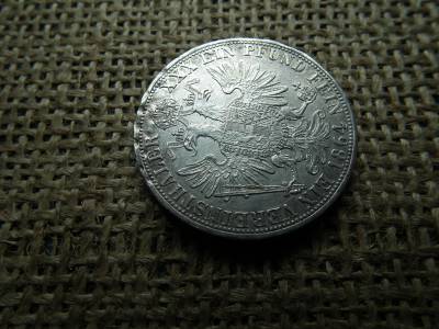 Ezüst 1 Vereinsthaler 1864 A , Bécs  , sérült perem 