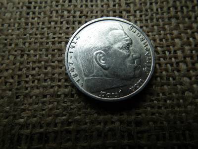 Birodalmi ezüst 5 márka 1936 J , Nagy sasos - horogkeresztes Birodalmi ezüst 5 márka 1936 J , Nagy sasos - horogkeresztes