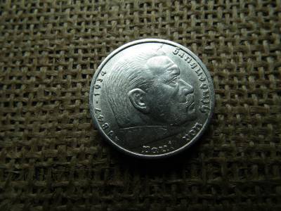 Birodalmi ezüst 5 márka 1937 A , Nagy sasos - horogkeresztes 