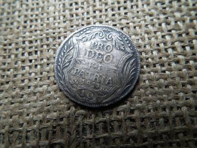 Ezüst 10 schilling 1811 , Pro deo et patria , MONETA REIPUB TIGURINAE , Svájc , ZURICH kanton 